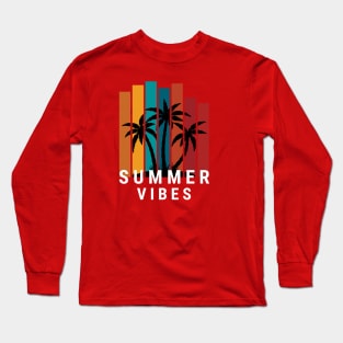 Colorful Summer Vibes Illustrated,best summer Long Sleeve T-Shirt